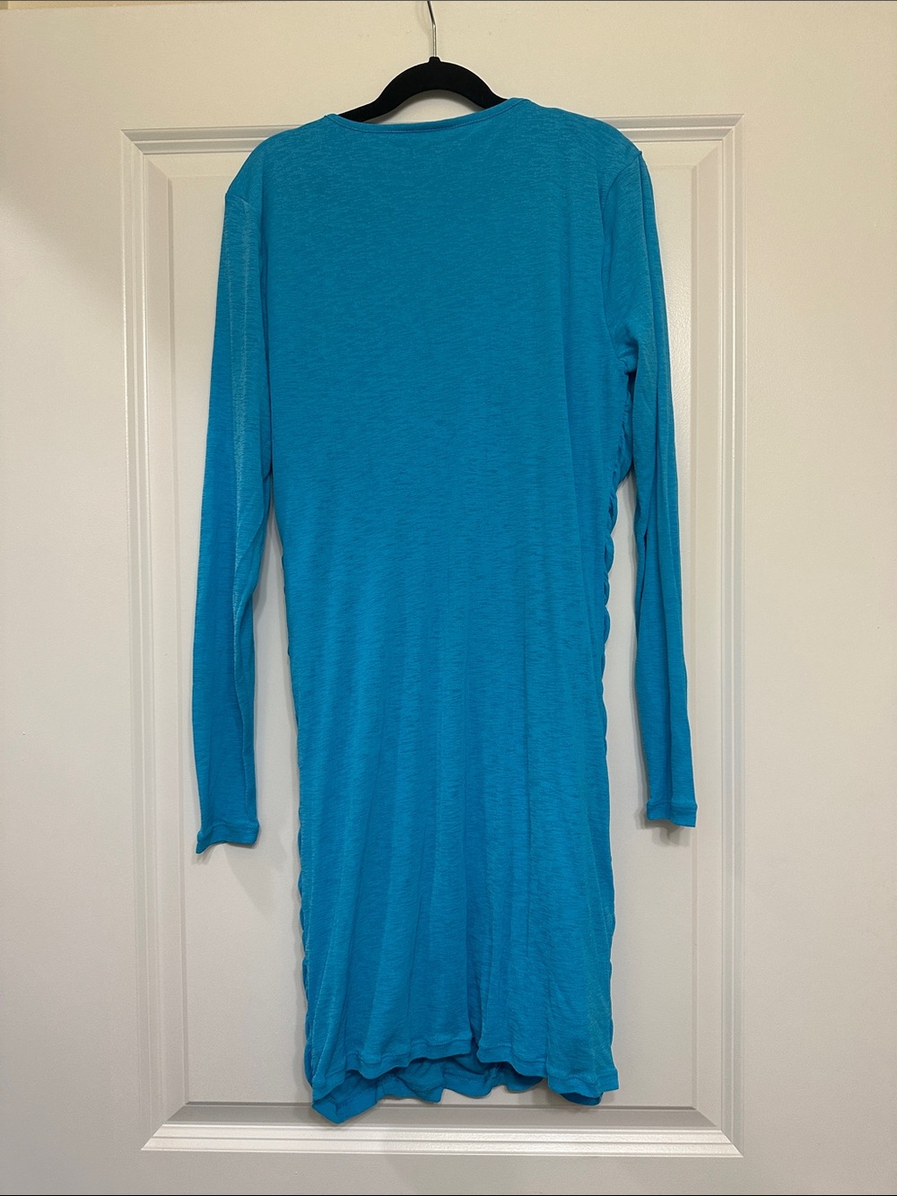 Future Collective Women's Turquoise Ruched Long Sleeve Dress -Size M - Picture 5 of 6